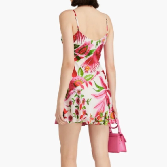NWT Cult Gaia Zarima Floral Silk Blend Mini Slip Dress | Designer Resort Dress - Picture 2 of 5